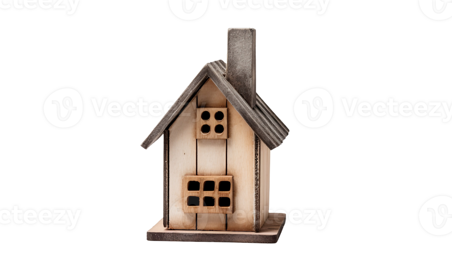 AI generated Tiny Wooden House On Transparent Background png