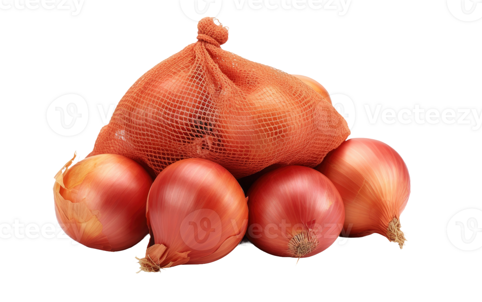 AI generated Crisp Onion Mesh Bag On Transparent Background png