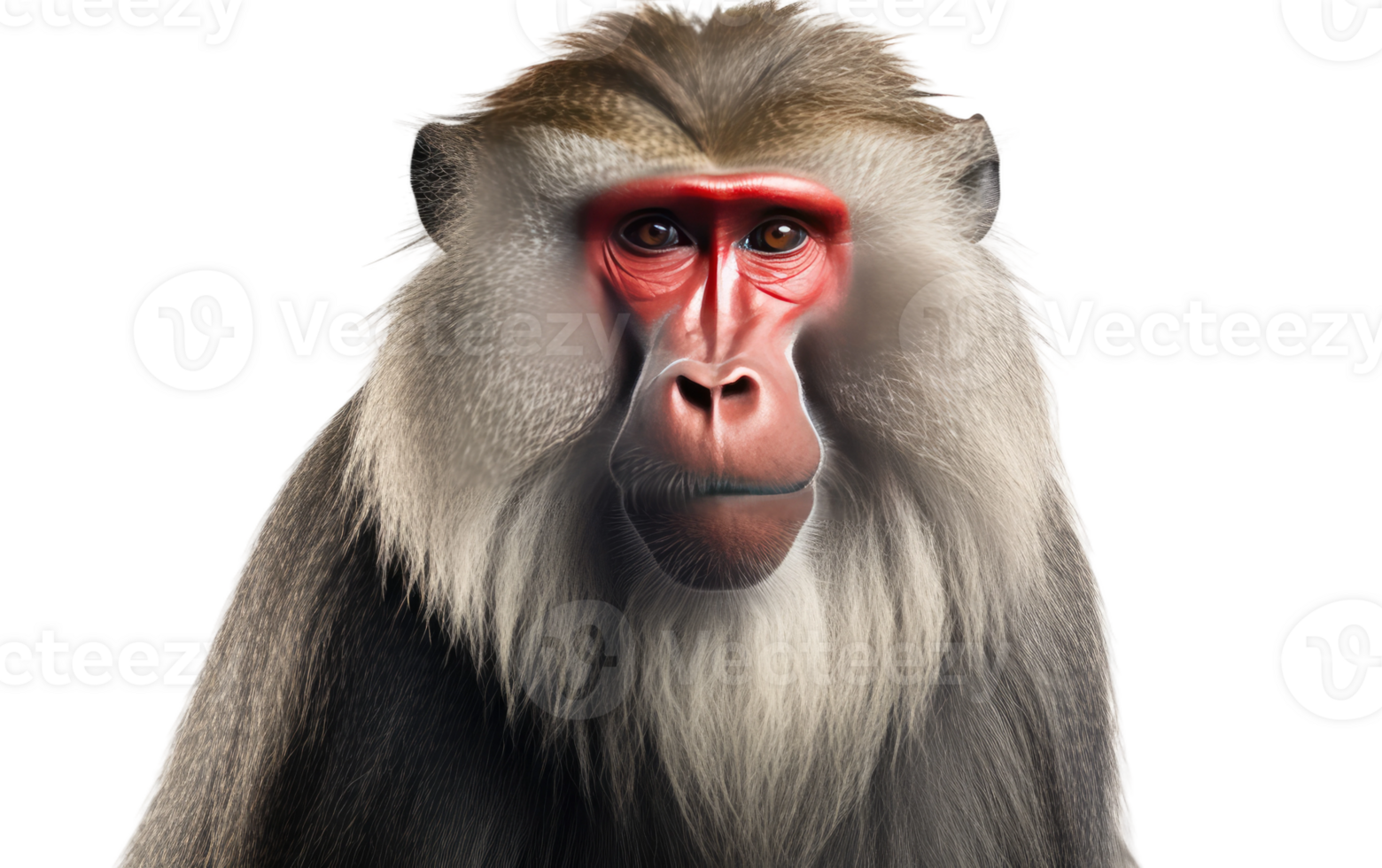 AI generated Mandrill Portrait On Transparent Background. png