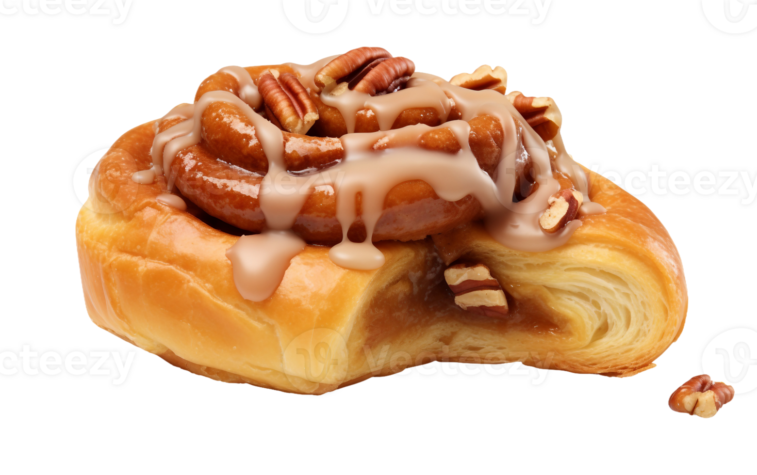 AI generated Pecan Sticky Bun Artistry On Transparent Background png