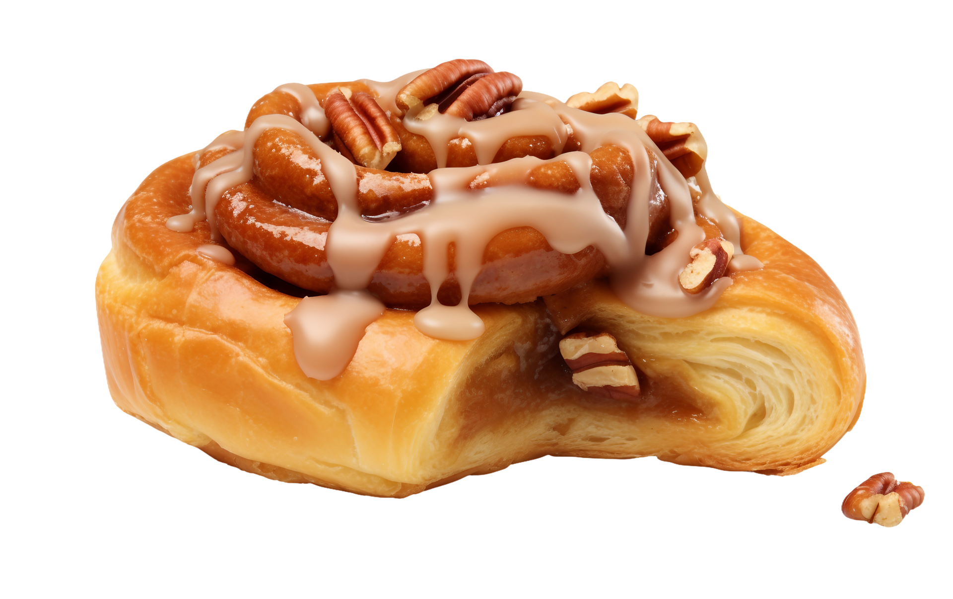 AI generated Pecan Sticky Bun Artistry On Transparent Background AI generated Pecan Sticky Bun Artistry On Transparent Background