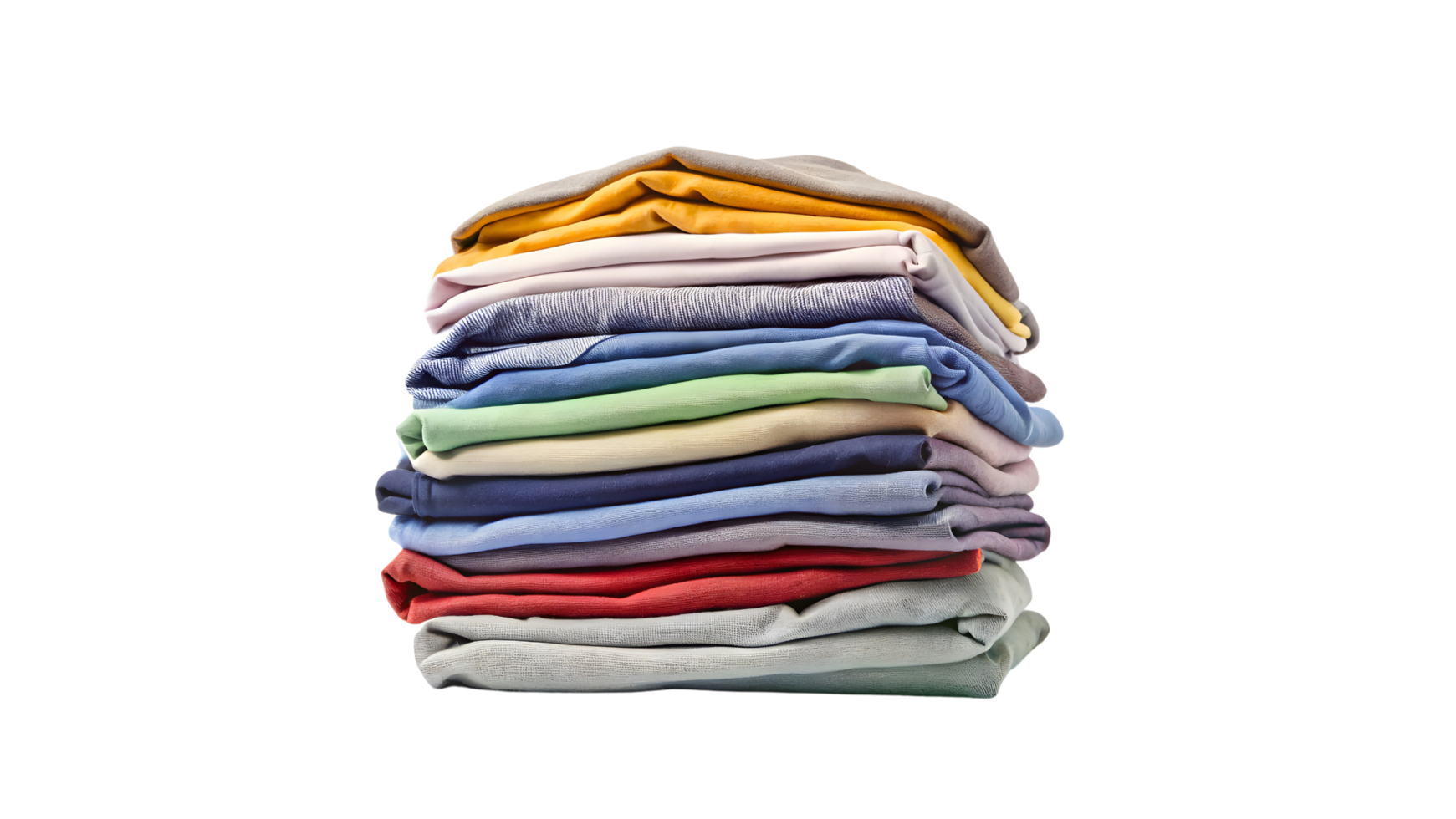 AI generated Stack of Folded Clothes Captured in Vertical Closeup png