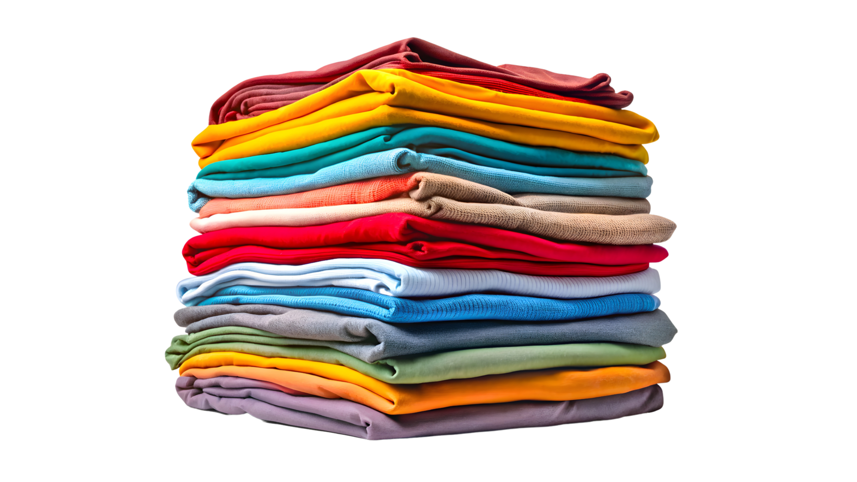 AI generated A Stack of Colorful Folded Clothes png