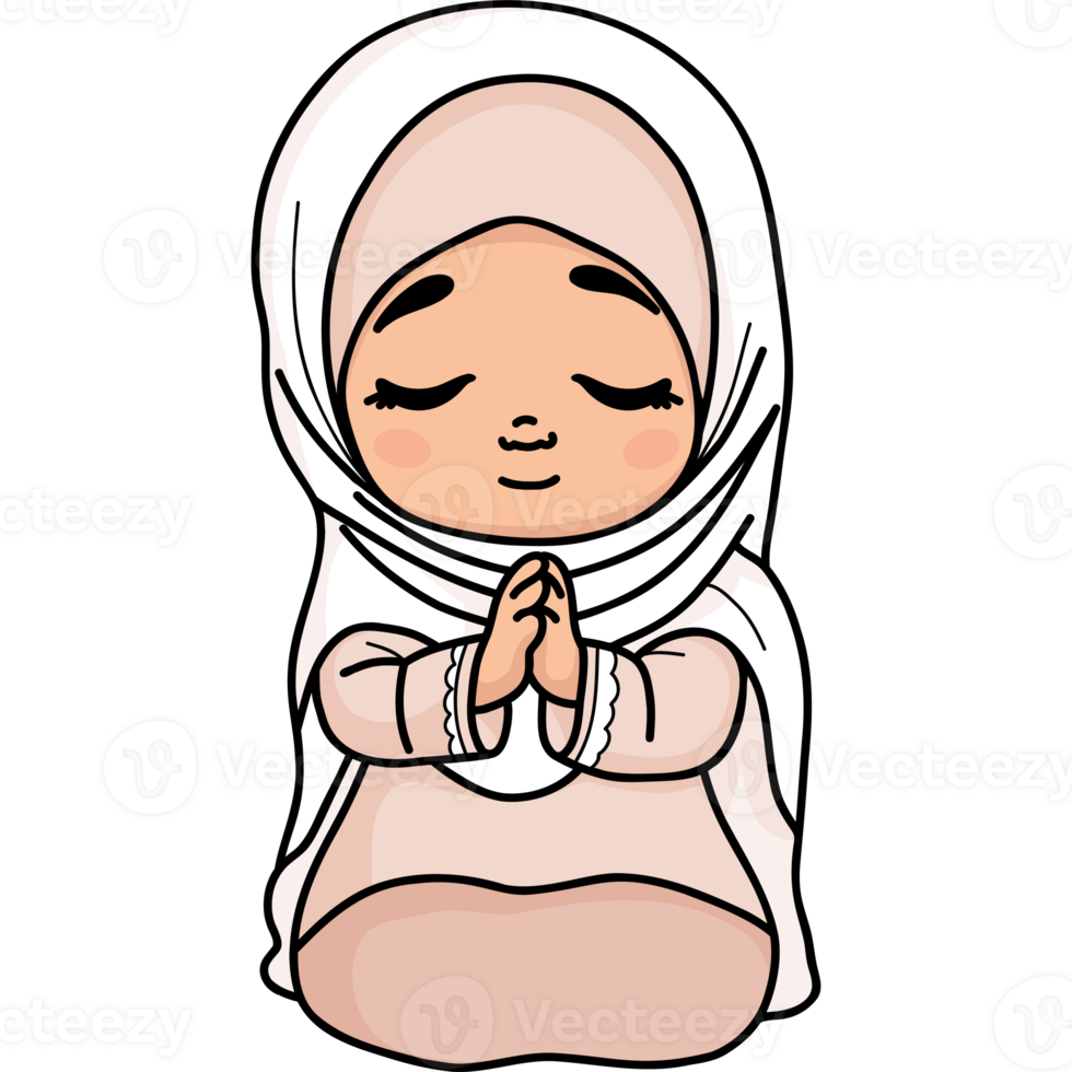 Praying Islamic little girl png