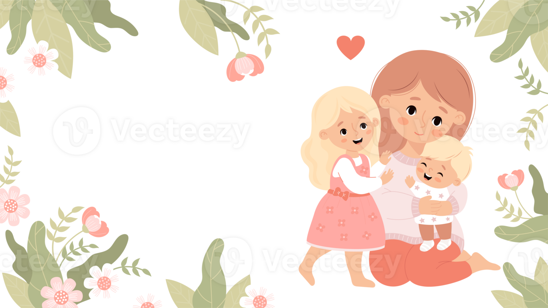 Cute family festive banner png