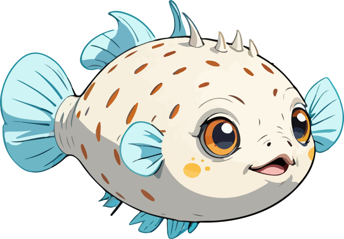 AI generated Puffer Fish Cartoon Image png
