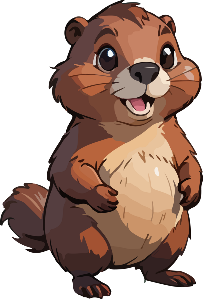 AI generated Beaver Cartoon Animal Logo png