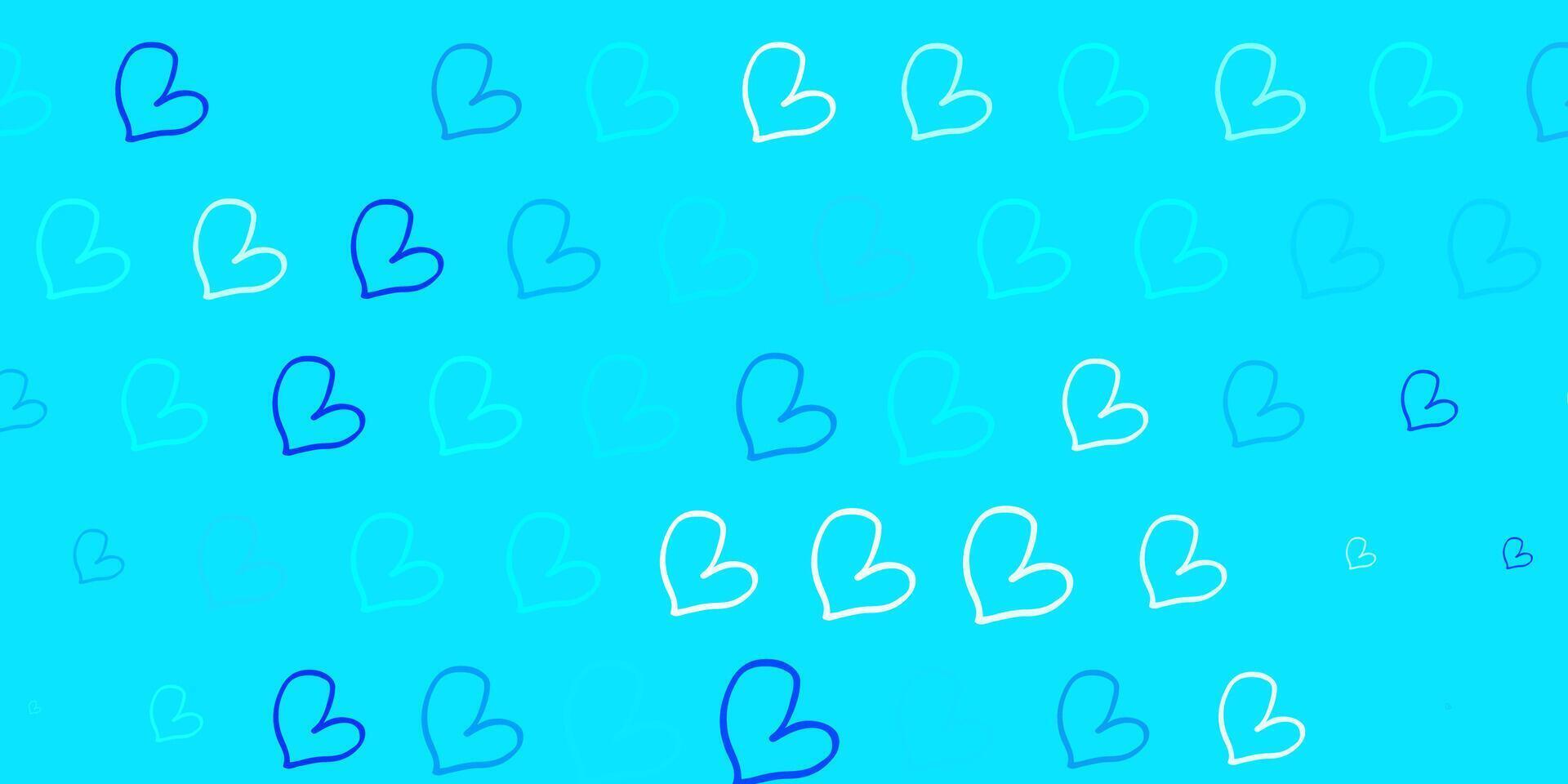 Light BLUE vector pattern with colorful hearts.