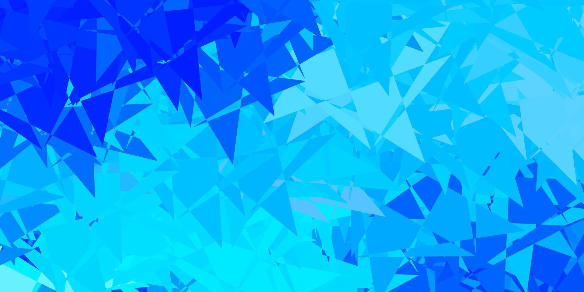 Telón de fondo de vector azul claro con triángulos, líneas.