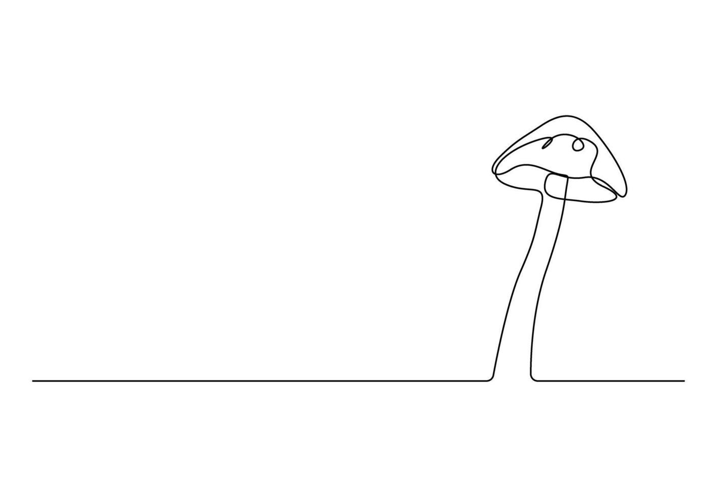 Mushroom in one continuous line drawing vector illustration. Free vector