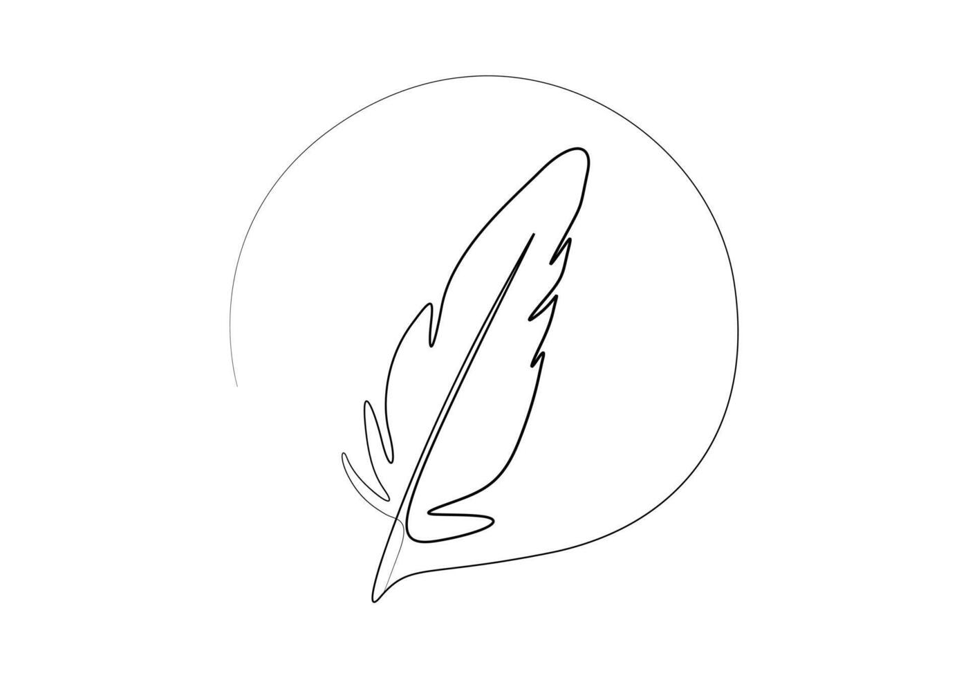 uno línea dibujo pájaro pluma vector