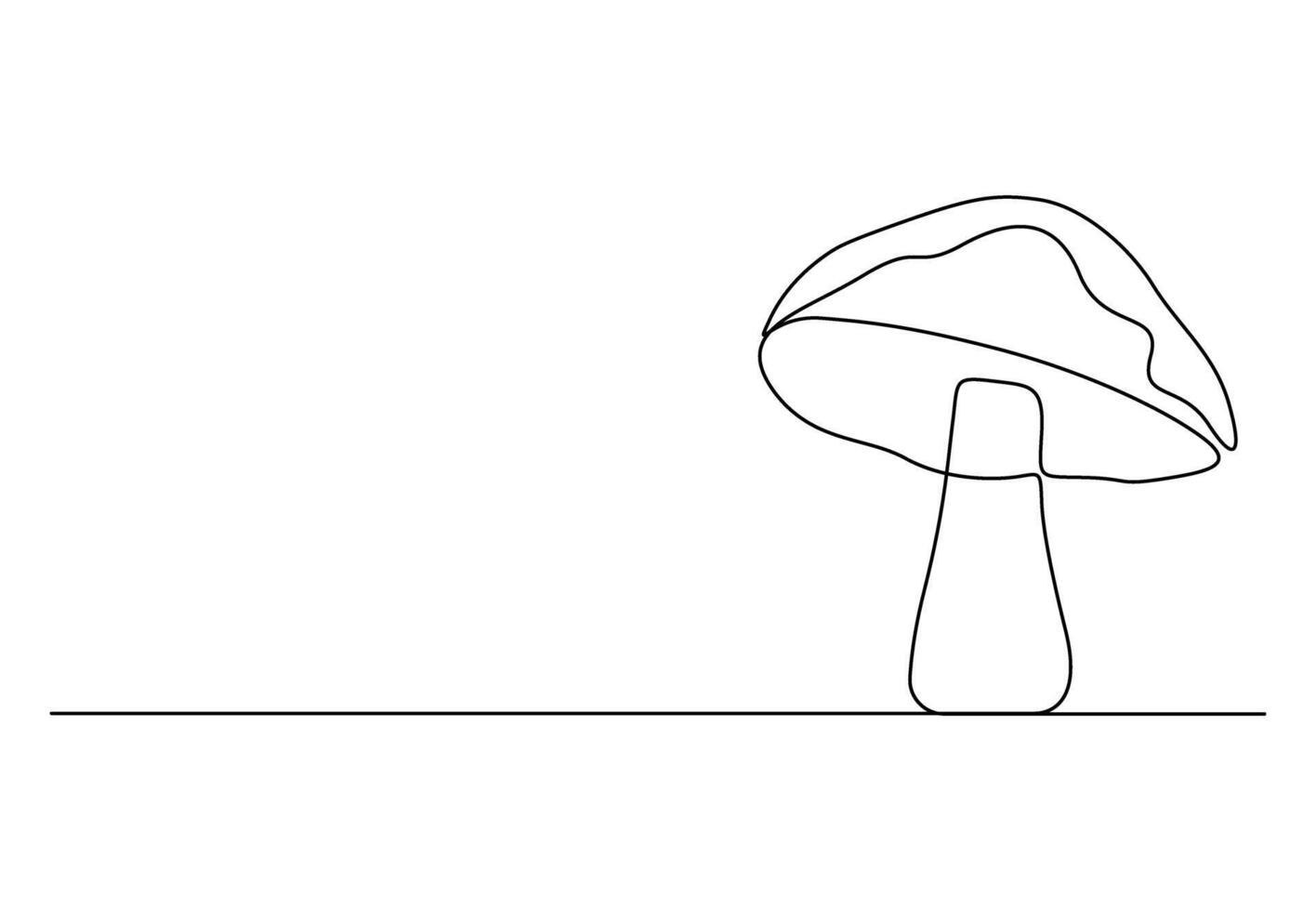 Mushroom in one continuous line drawing vector illustration. Free vector