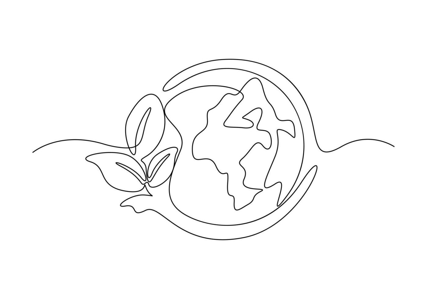 continuo uno línea dibujo de un mundo mapa vector ilustración