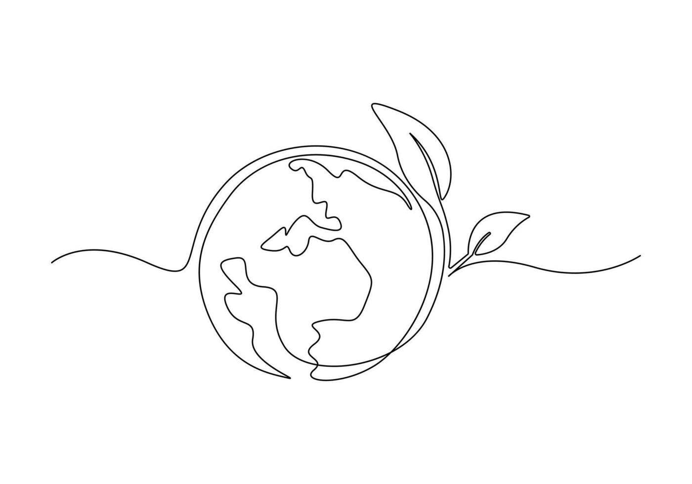 continuo uno línea dibujo de un mundo mapa vector ilustración