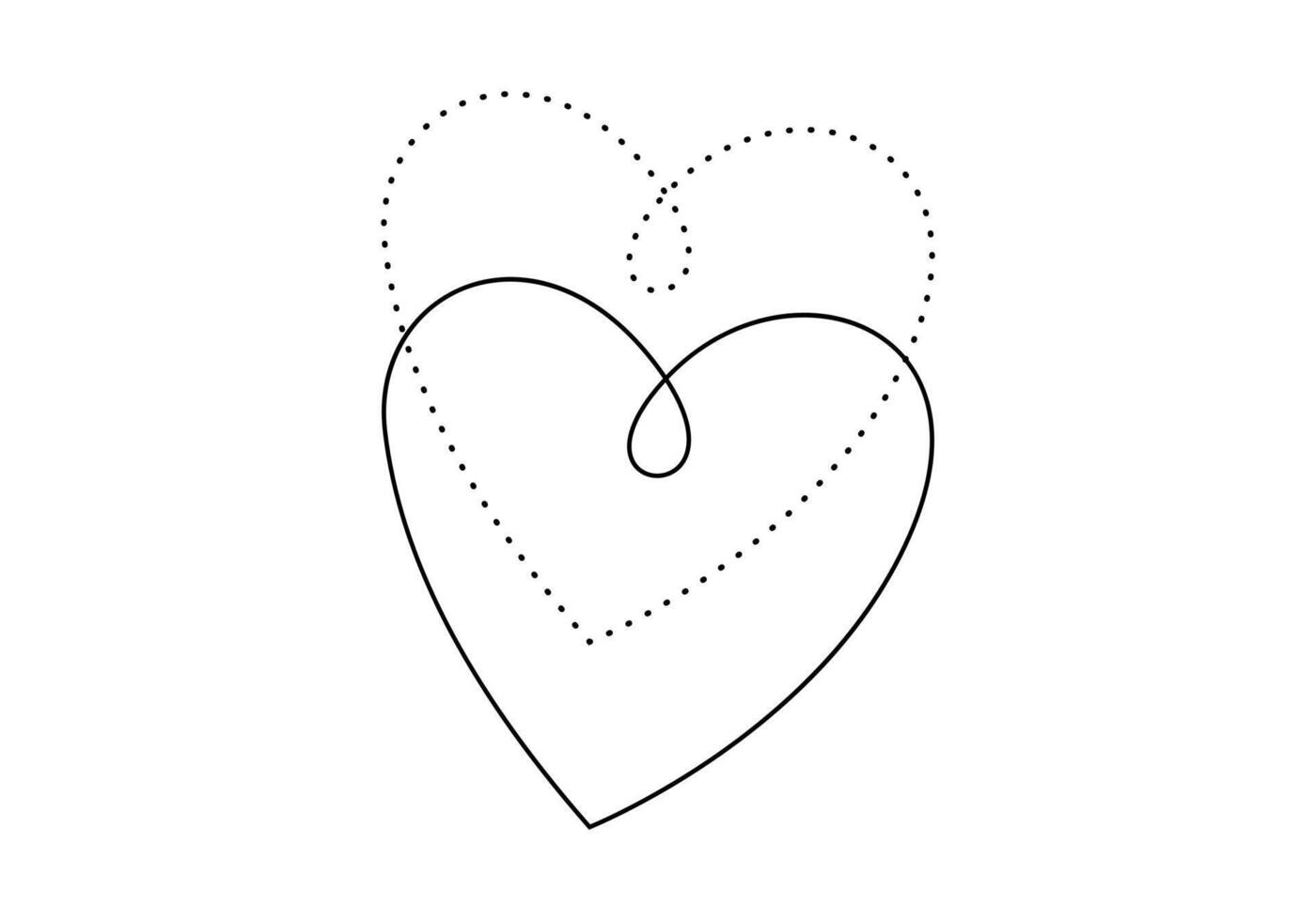 Hearts continuous one line drawing of friendship and love concept vector illustration