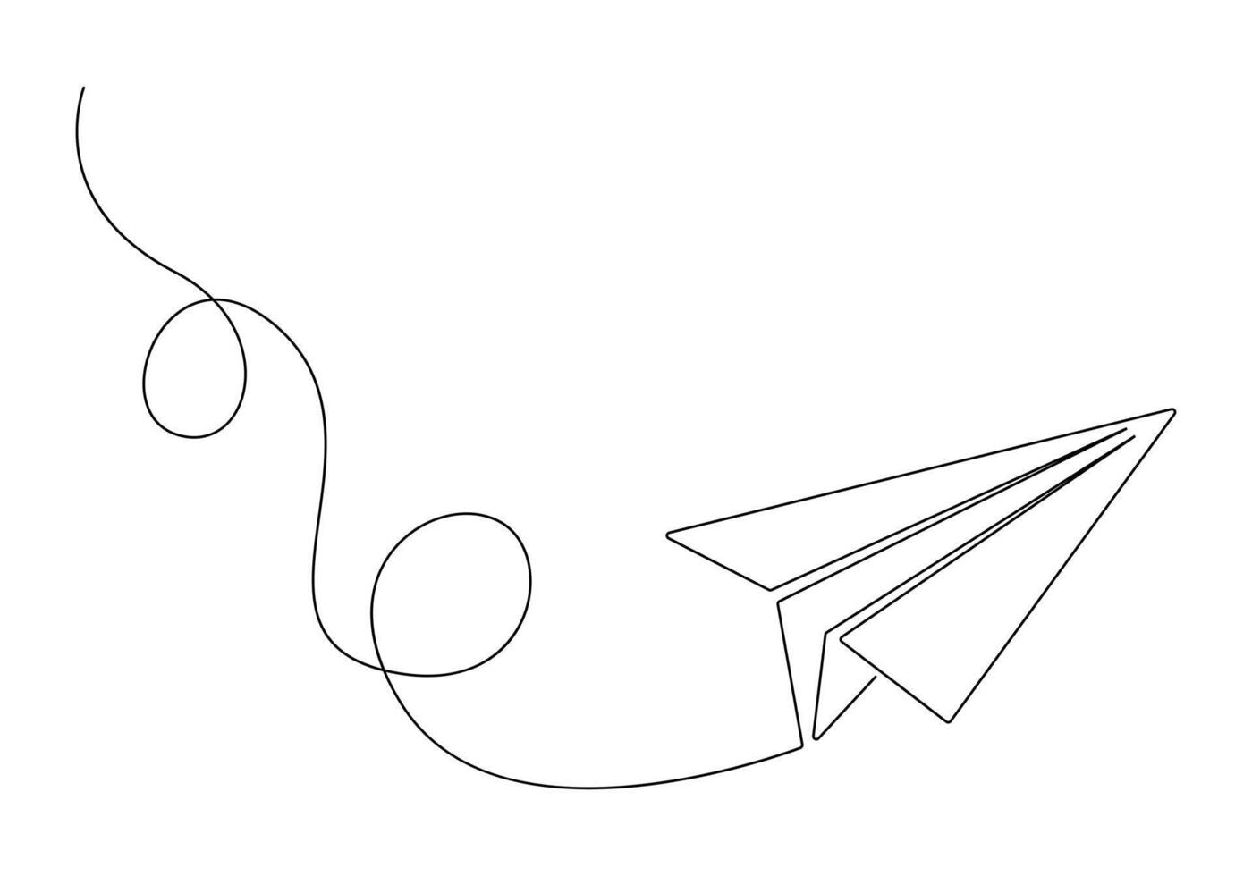 continuo uno línea dibujo de papel avión aislado en blanco antecedentes vector ilustración