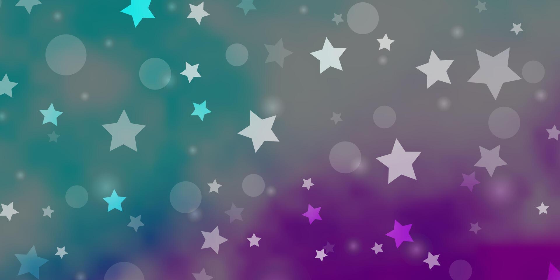 Light Pink, Blue vector layout with circles, stars.