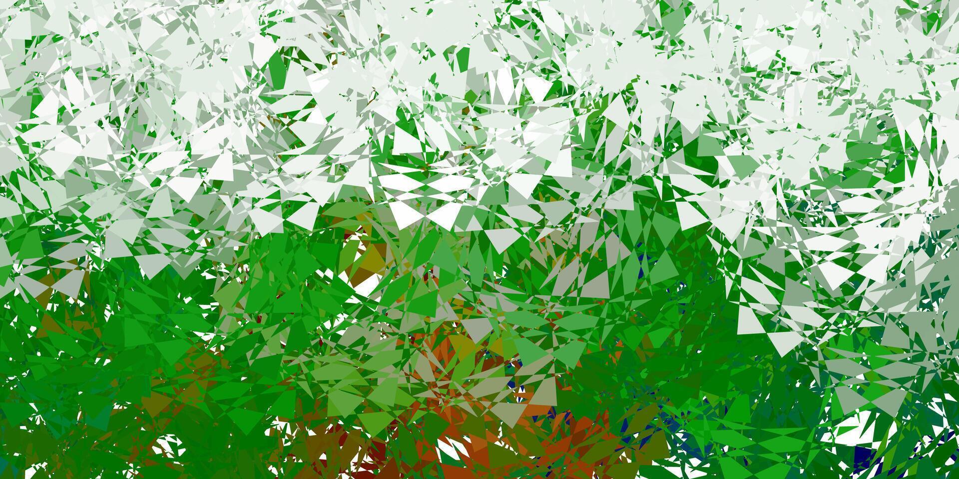 Dark green, red vector pattern with polygonal shapes.