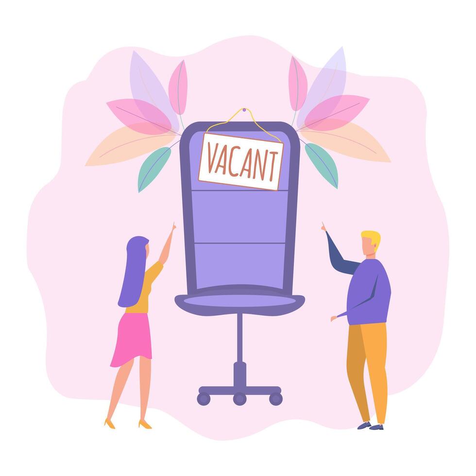 abierto vacante, contratación empleados. carrera para oficina, empresa empleados. vistoso vector ilustración