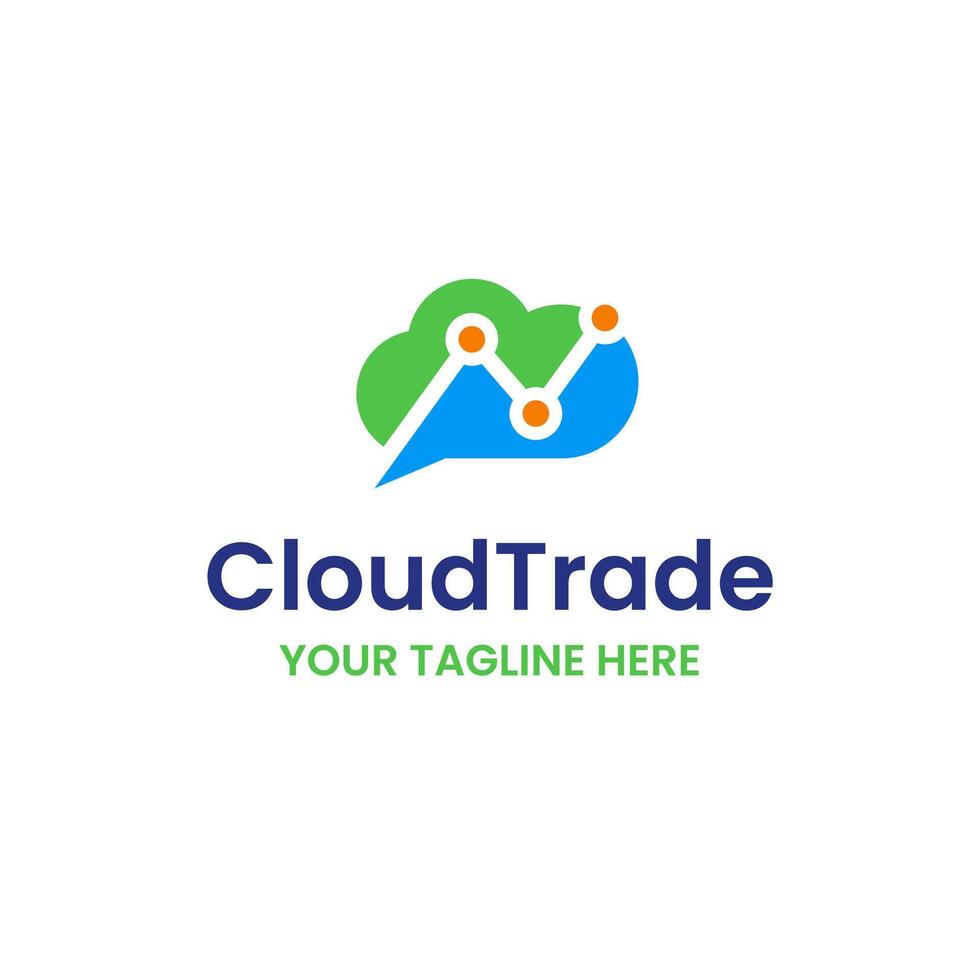Chat Node Connection Network Graph Cloud Vector Abstract Illustration Logo Icon Design Template Element