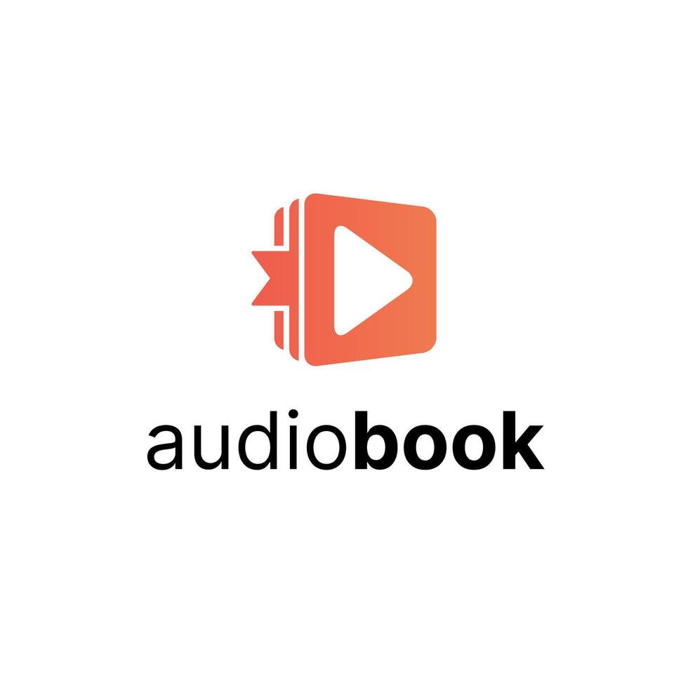 Audio Video Play Book E-book Learn Education Vector Illustration Logo