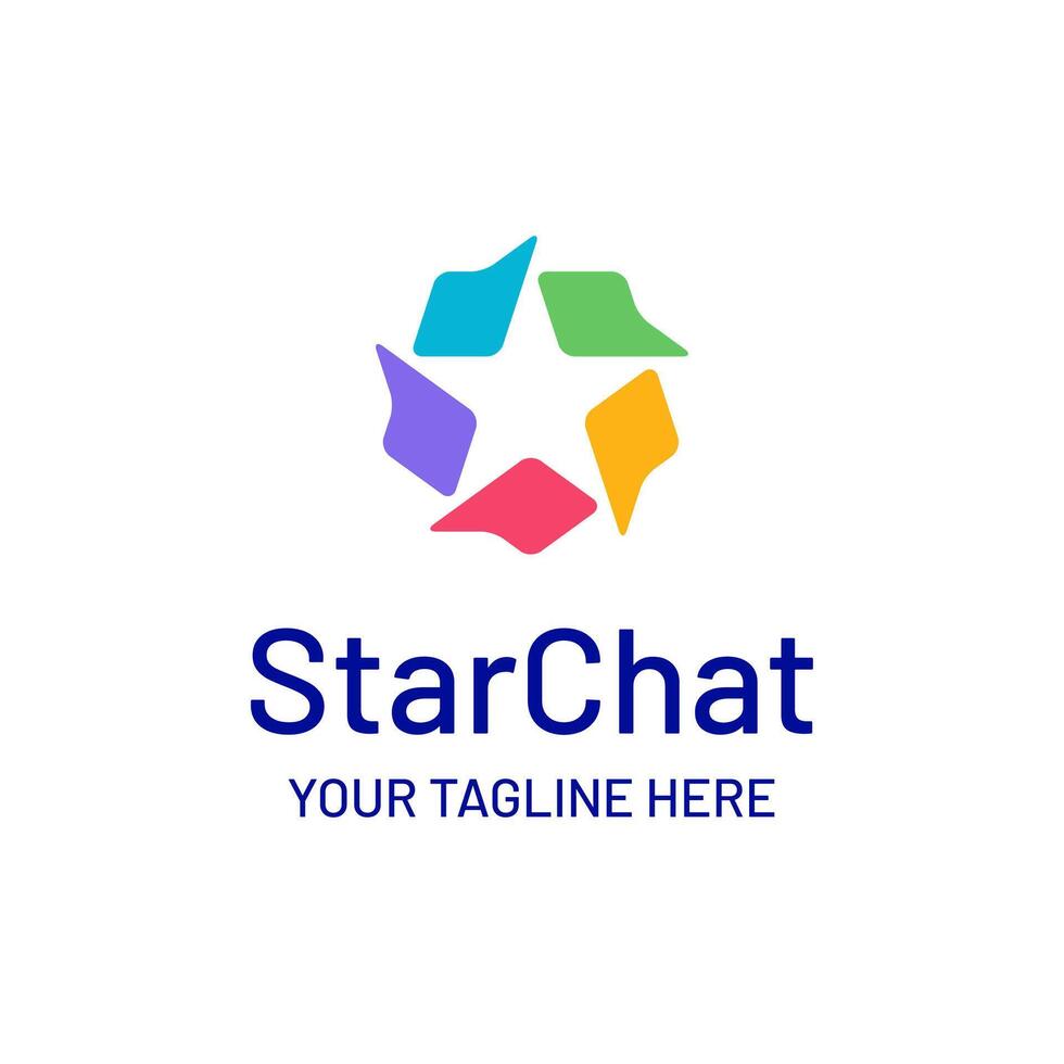 Star Chat Talk Vector Illustration Logo