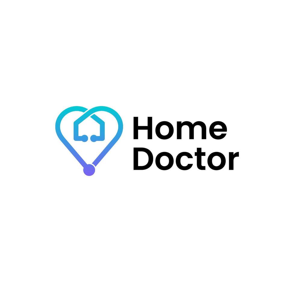 Home Health Care Doctor Nurse Vector Abstract Illustration Logo Icon Design Template Element