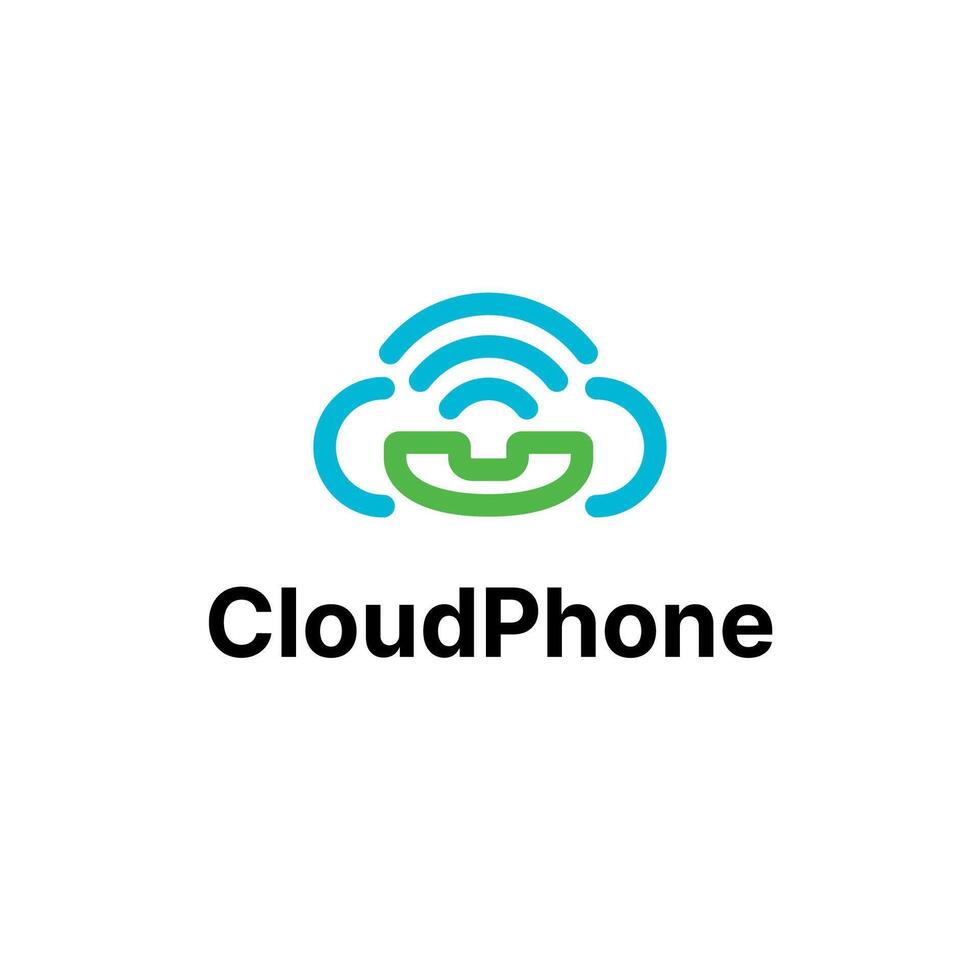 Cloud Phone Call Wifi Vector Illustration Logo