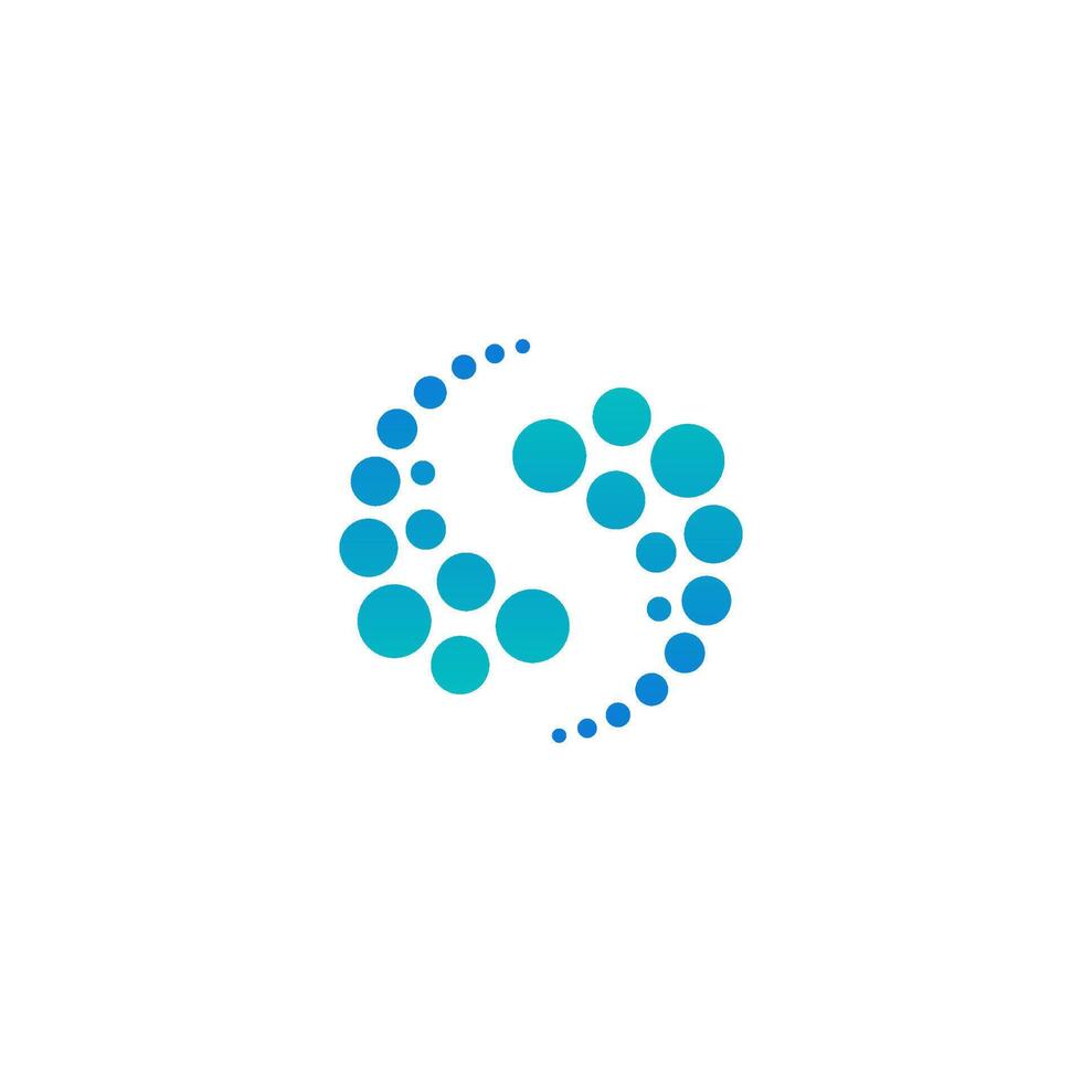 S Dot Dotted Negative Space Abstract Minimalist Vector Illustration Logo