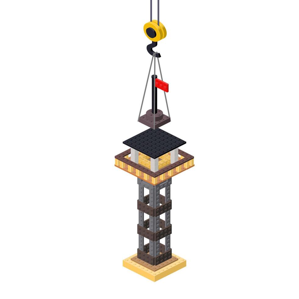 observation tower production concept on white background. Vector