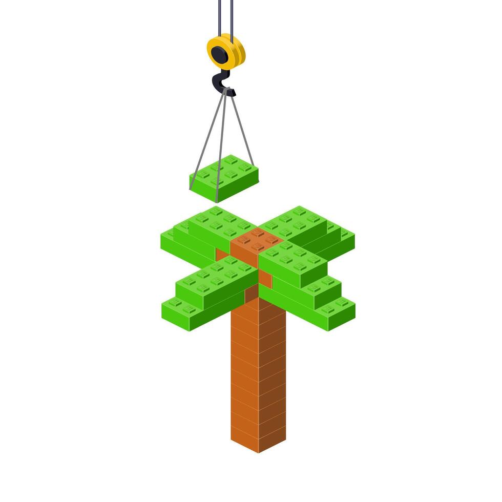 Palm growing concept on white background. Vector