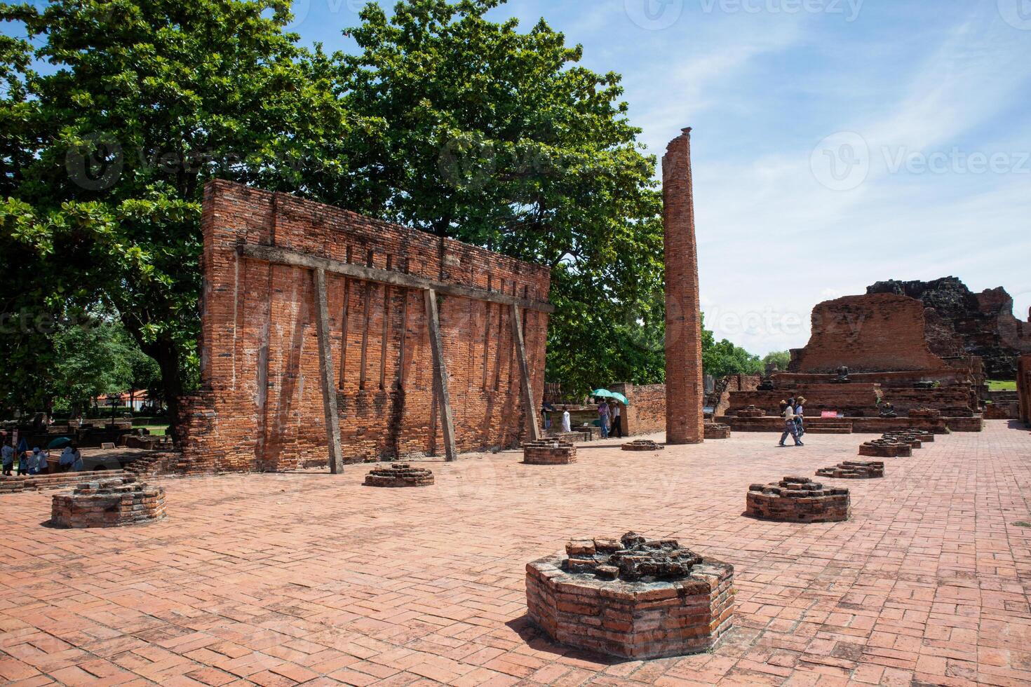 Wat Mahathat ancient at historical park at Ayutthaya Historical Park, Phra Nakhon Si Ayutthaya Province, Thailand photo