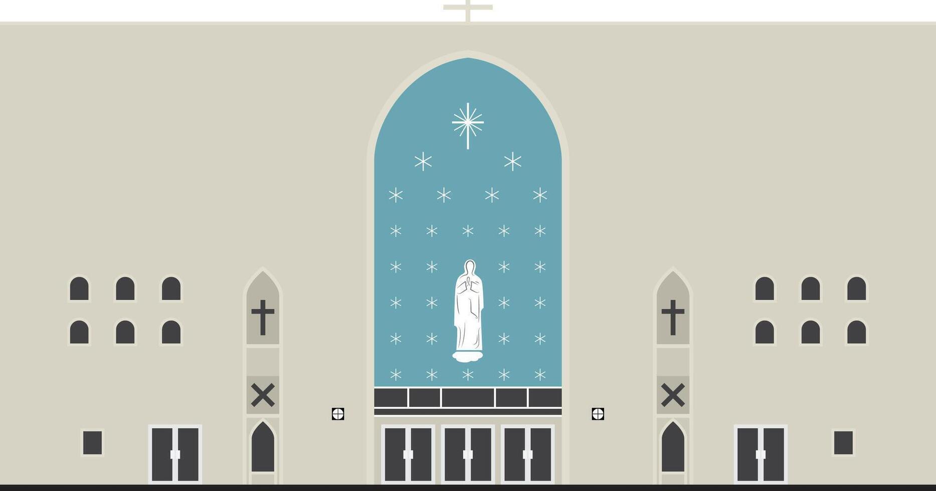 Catholic tamatsukuri church vector