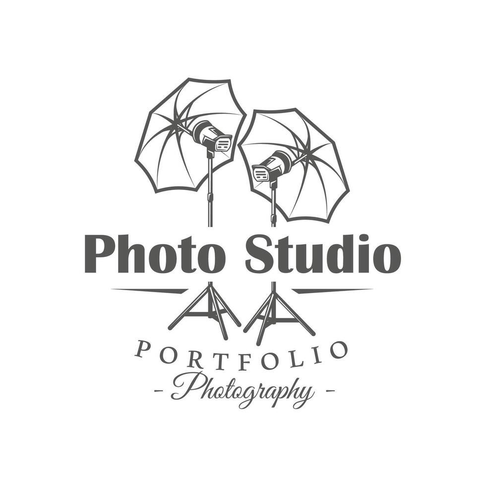 Photo studio label isolated on white background vector