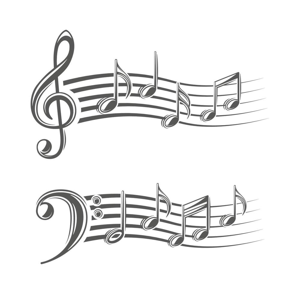 Music notes vintage vector