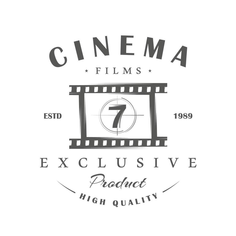 Cinema label isolated on white background vector