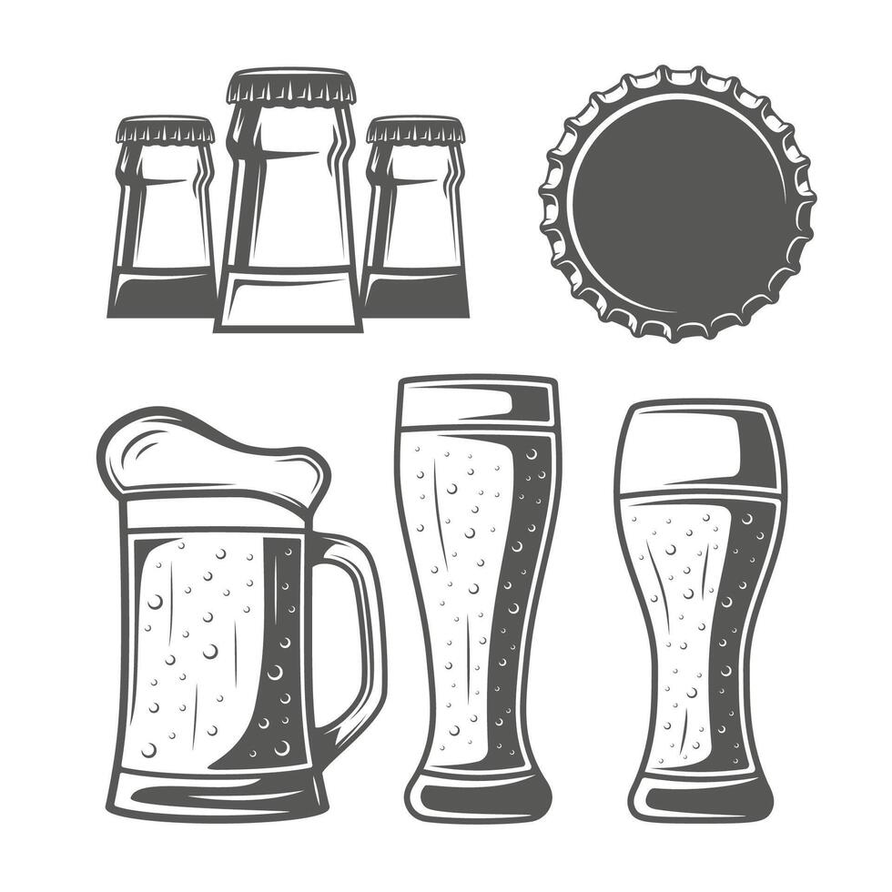 Clásico cerveza elementos vector