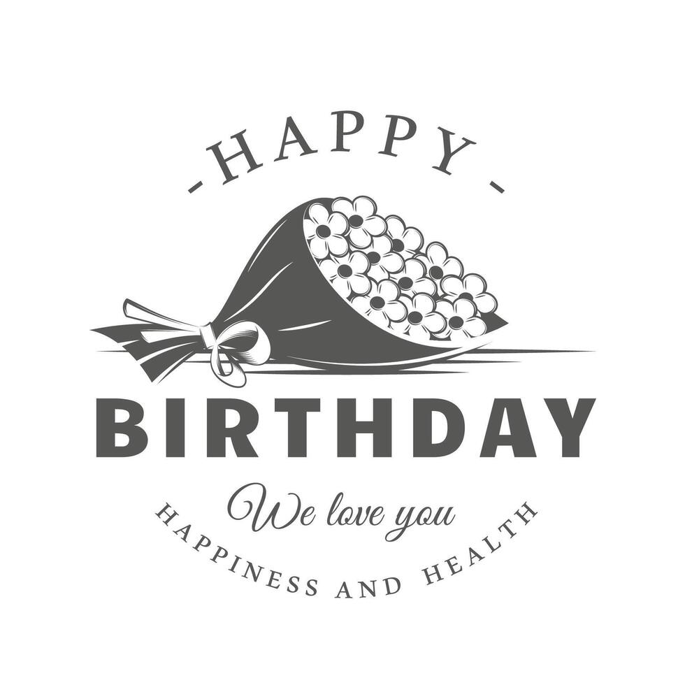 Birthday label isolated on white background vector