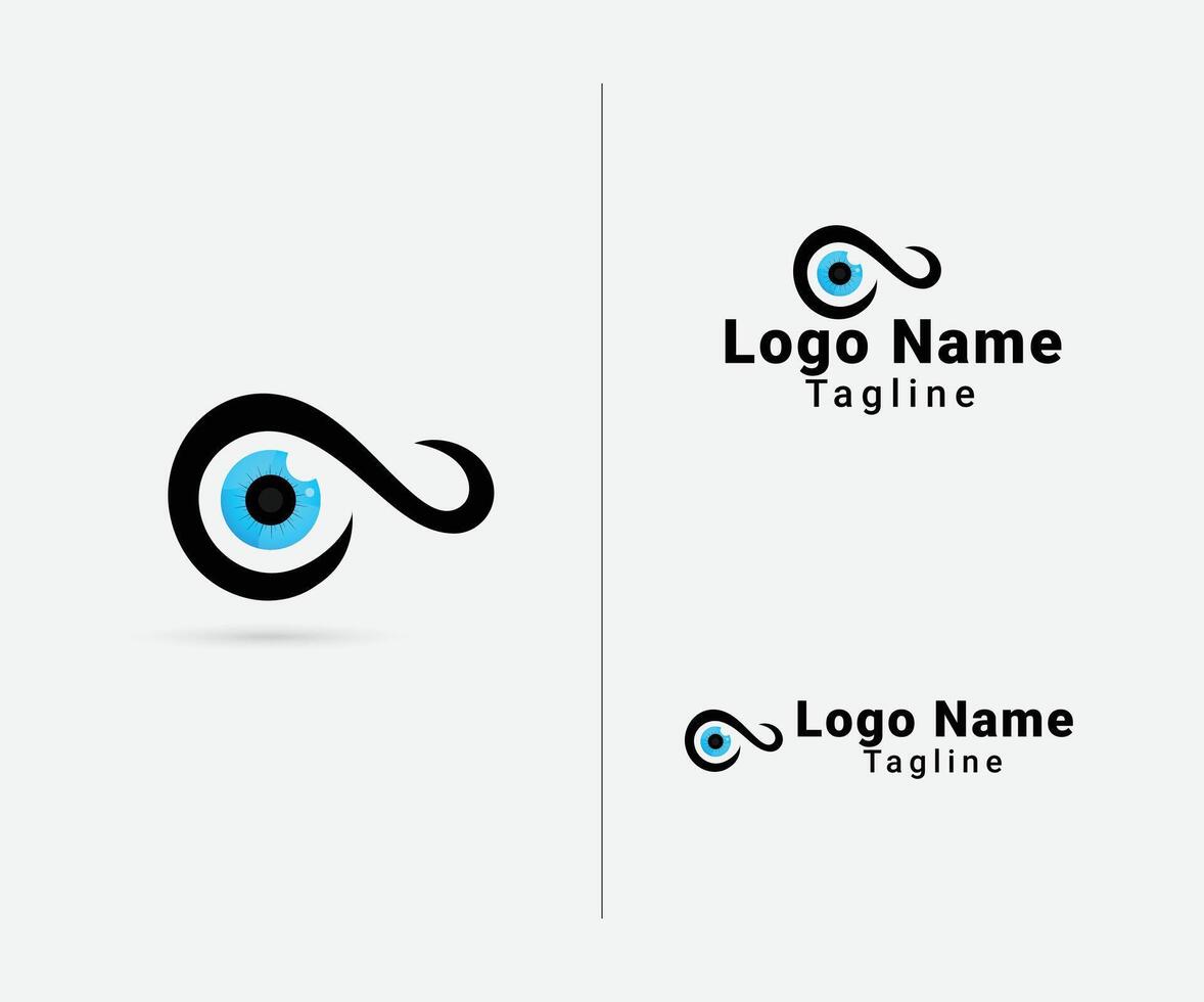 Eye infinity symbol logo design. vector