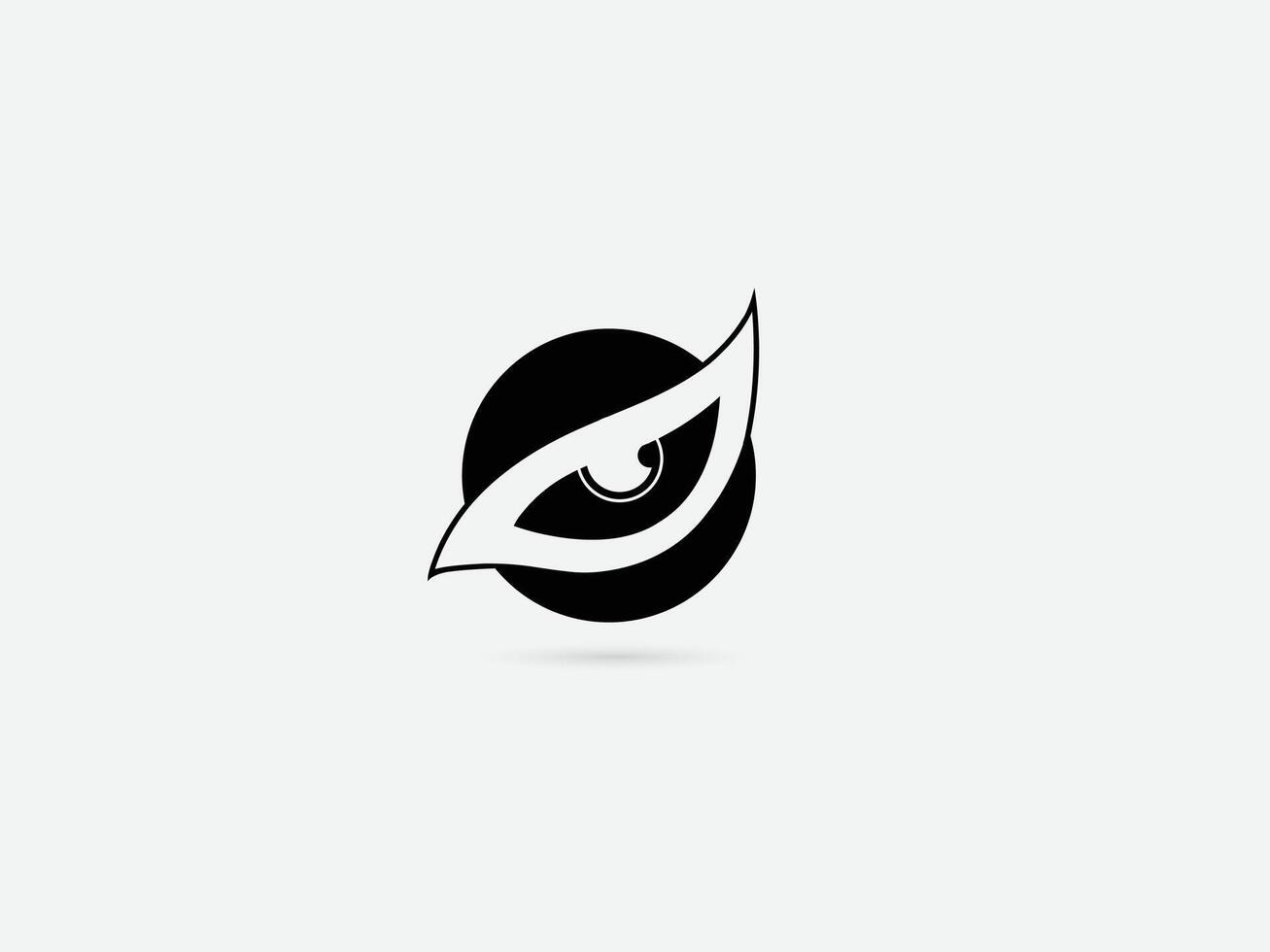 Black color and a circle shape eagle eye care logo design. vector