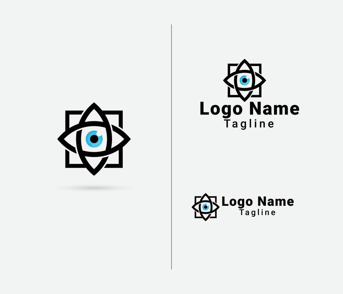 Vision logo design with white background vector