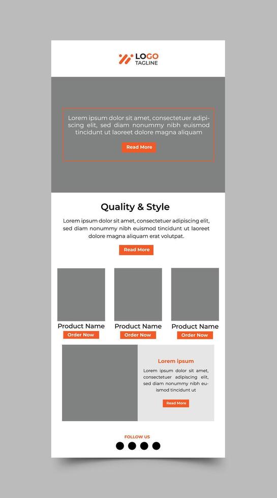 ecommerce email template vector