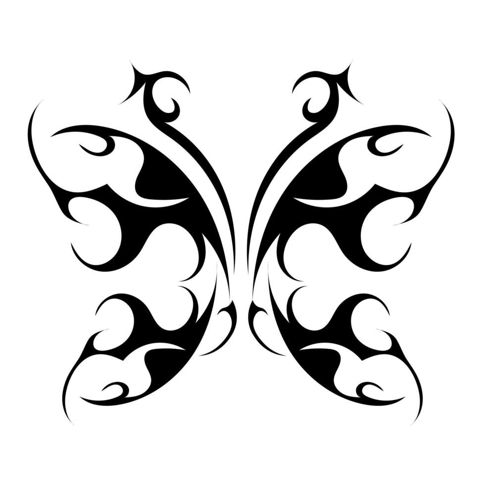 Neo tribal butterfly art y2k aesthetic tattoo vector