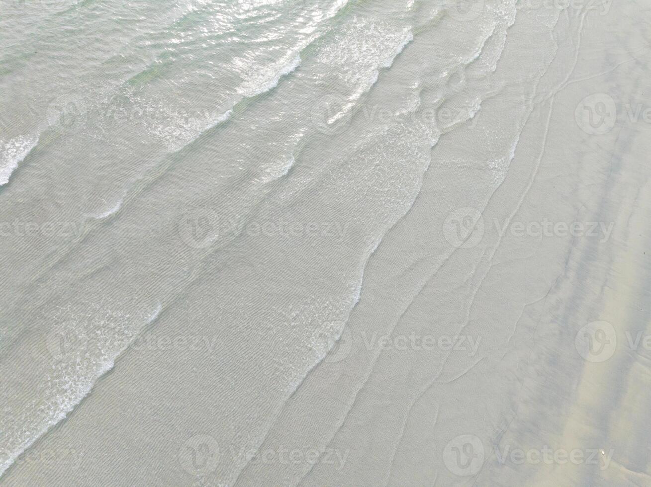 Aerial drone view of beautiful beach with turquoise sea water of Gulf of Thailand. Kood island, Thailand photo