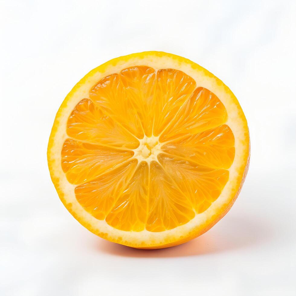 AI generated Fresh orange isolated on white background photo