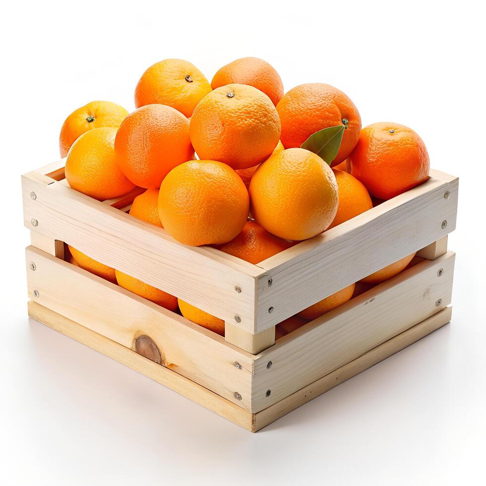 AI generated Fresh orange isolated on white background photo