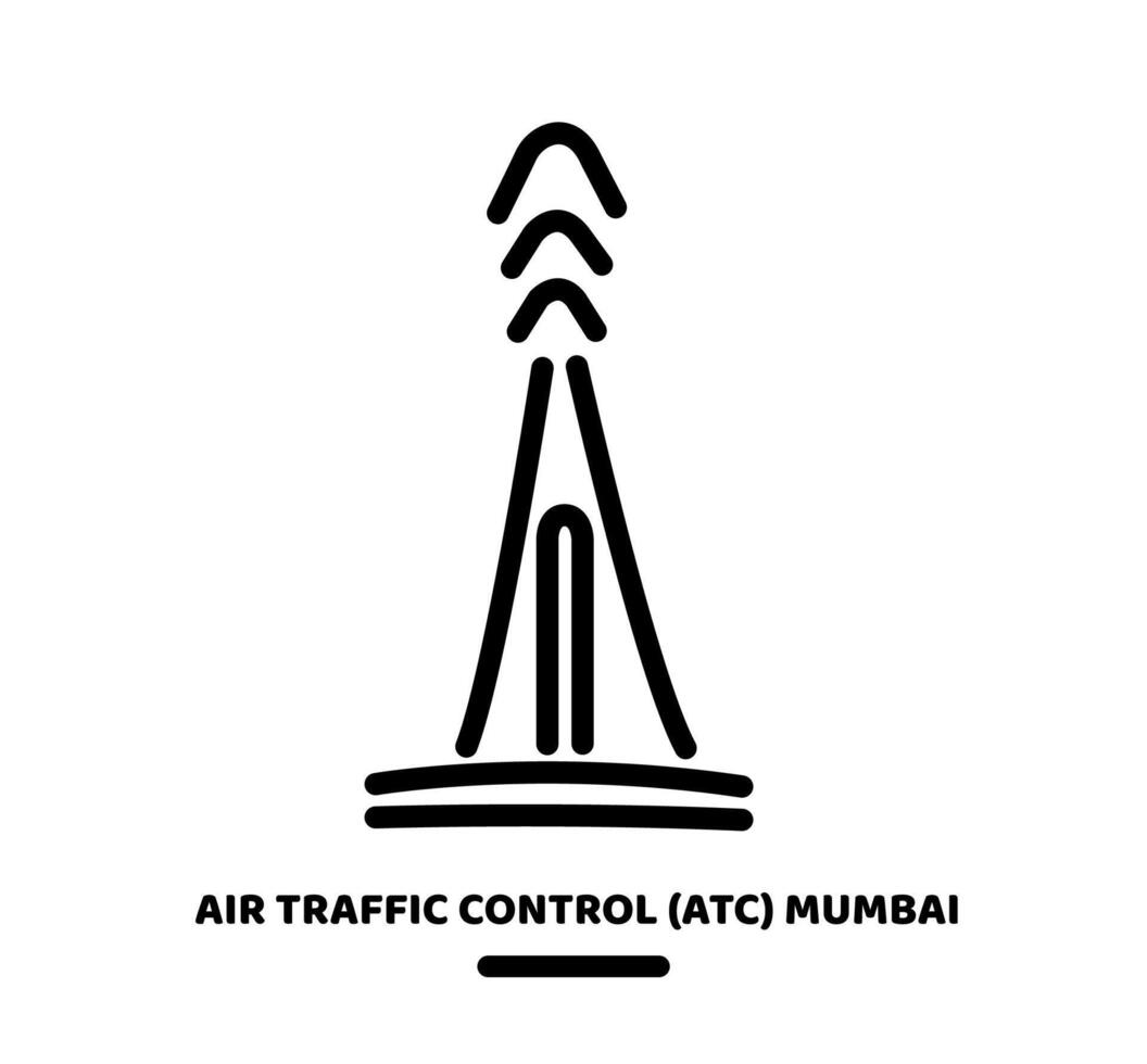 aire tráfico controlar Mumbai torre icono vector