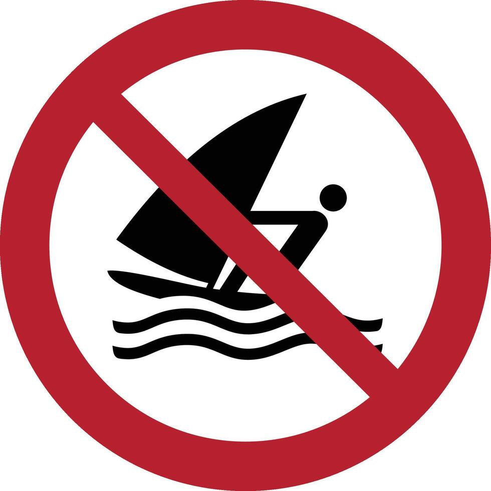 no windsurfing iso prohibition symbol vector