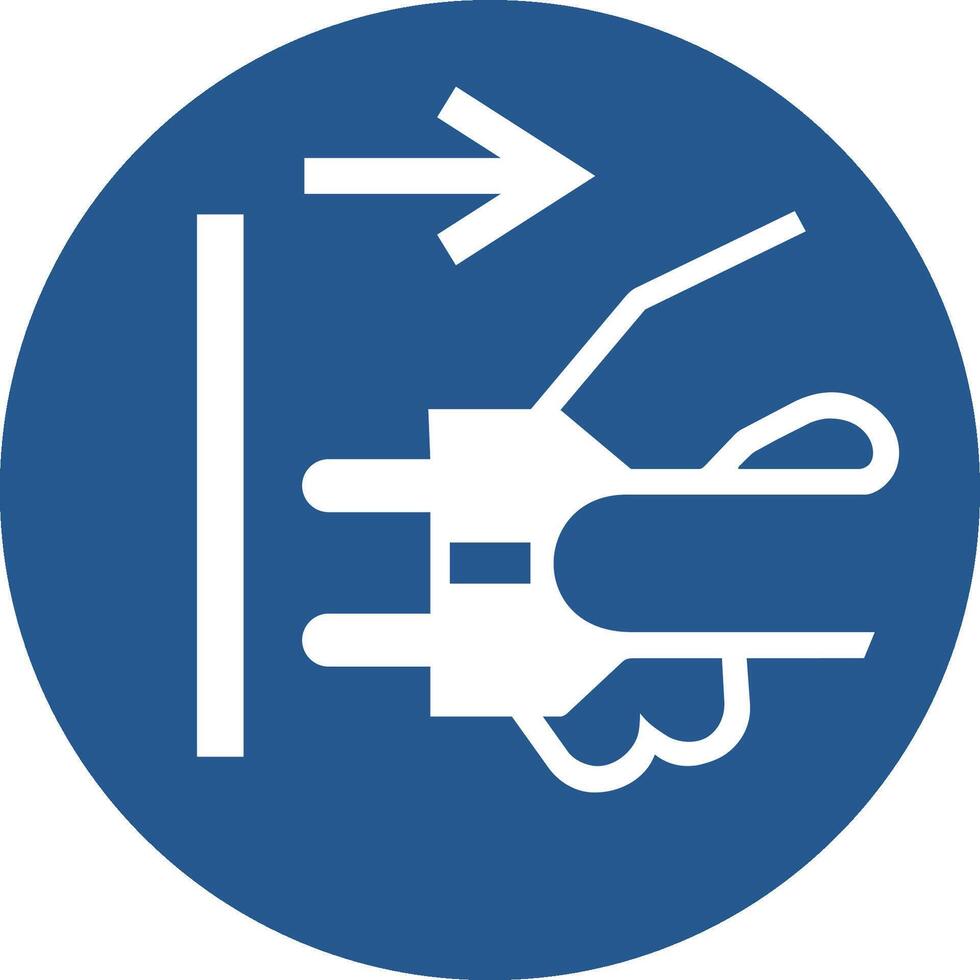 Disconnect mains plug from electrical outlet vector