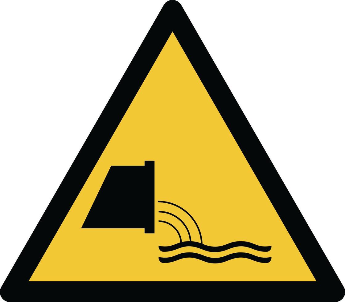 sewage effluent outfall iso warning symbol vector